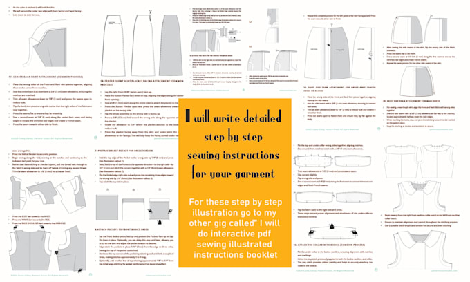 write sewing guide instructions, or design an interactive sewing guide template