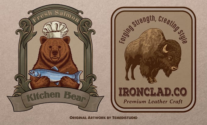 design vintage logo with hand drawn style