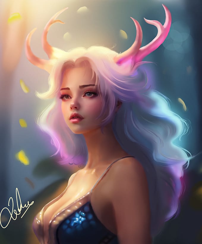 draw custom digital portrait art for clothing merch gifts or branding