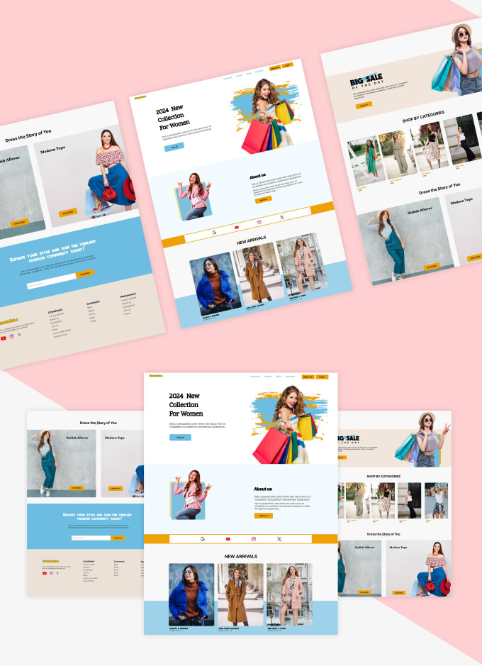 design home page or landing page UI design