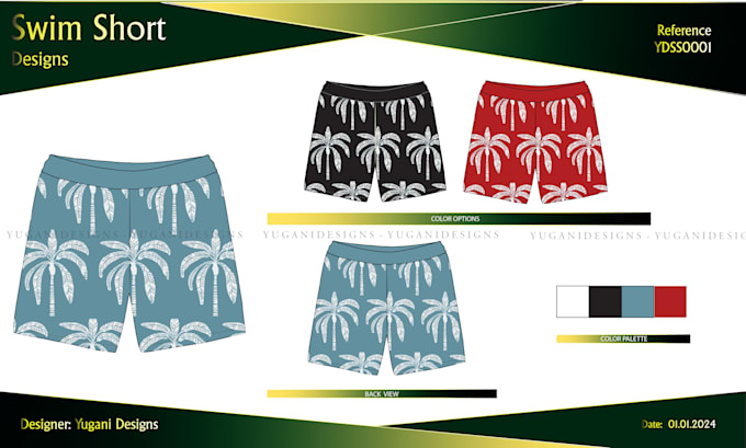 do swim short designs and flat illustrations for you