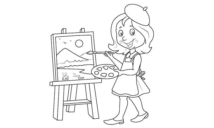 Do unique illustration coloring book page for adult and kids by Designer_shanaz | Fiverr