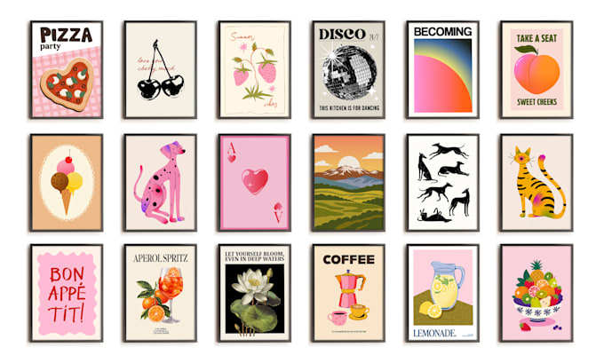 design trendy wall art or poster for etsy shop or home