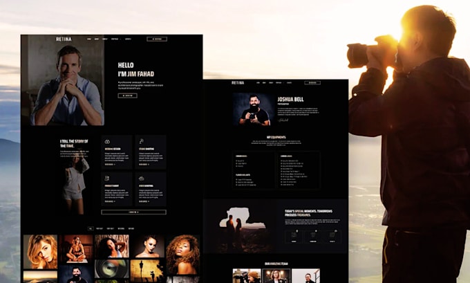 design a professional photography website with elementor