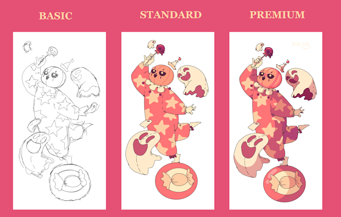 draw in a cartoon, anime and chibi style