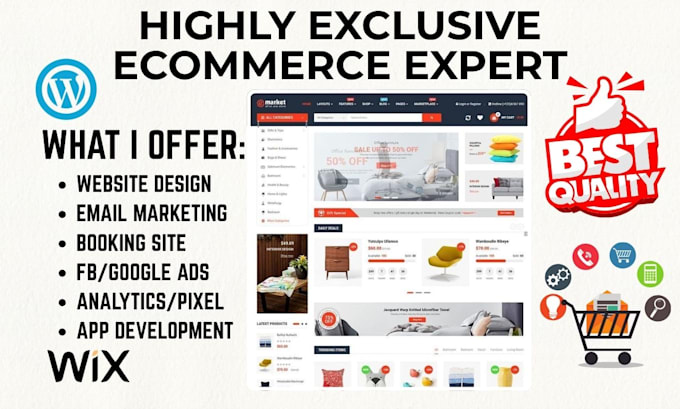 build shopify website multivendor online store wordpress ecommerce website