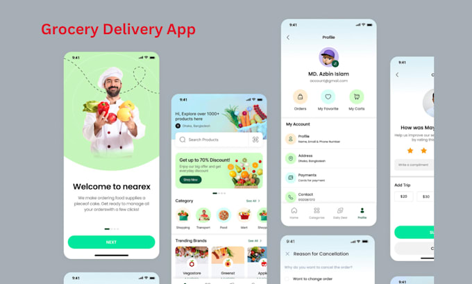 develop grocery delivery app, flower delivery app for android and ios