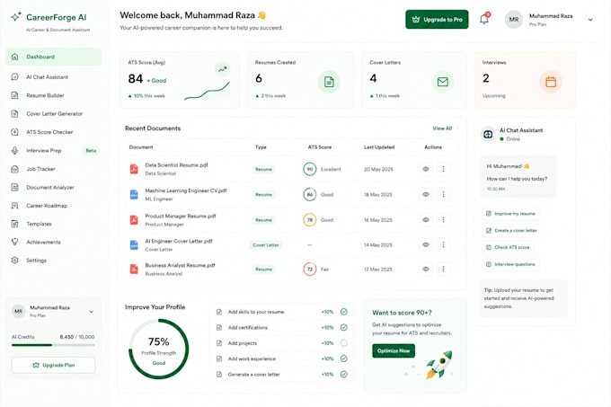 develop an ai website as a full stack developer with SEO, ai integrations