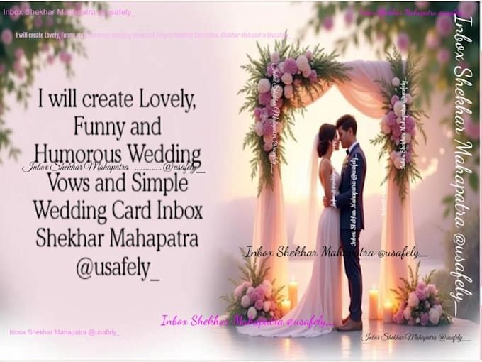be your wedding vows speech writer for bride groom n parents