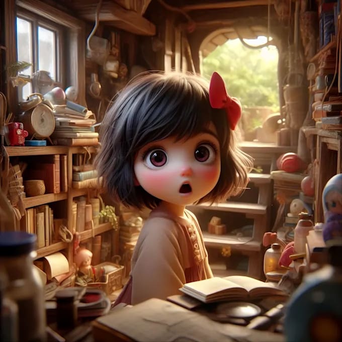 do whimsical children story book illustration, children story using ai