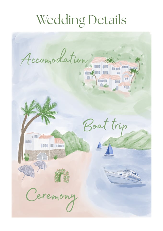 illustrate your wedding invite in elegant watercolour style
