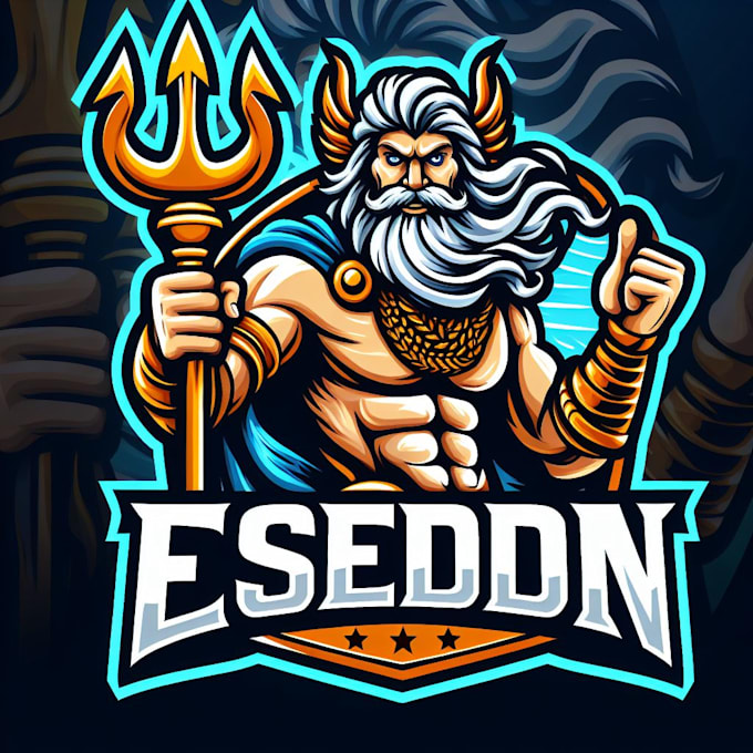 do poseidon e sport mascot logo design for your business page