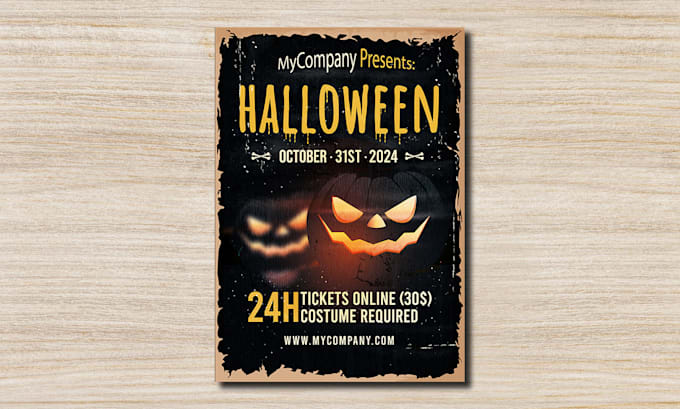 design any halloween designs like flyers, banners, flags, wallpapers, posters