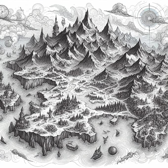 Create your fantasy map by mousoukou fiverr