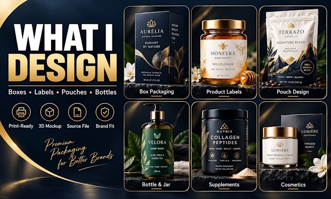 design professional product packaging and labels
