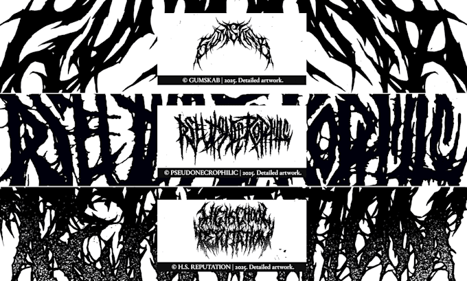 draw custom death metal logo for your project