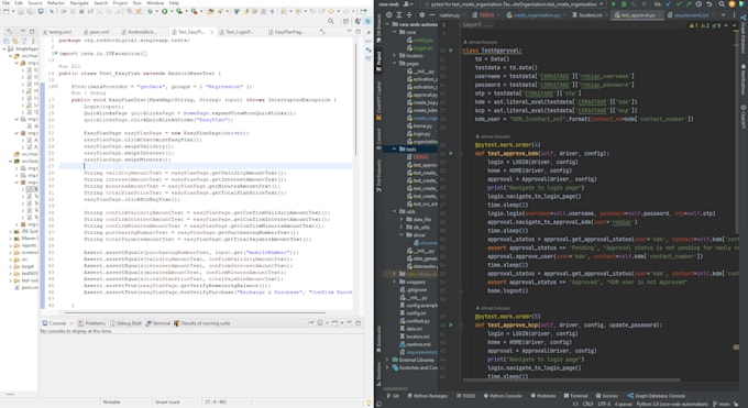do QA automation with modern framework in python and java
