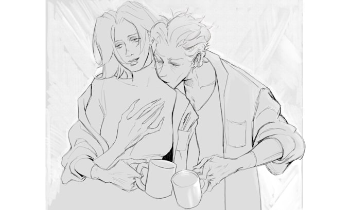 draw your sketched stylised semi reaslism sketch commission