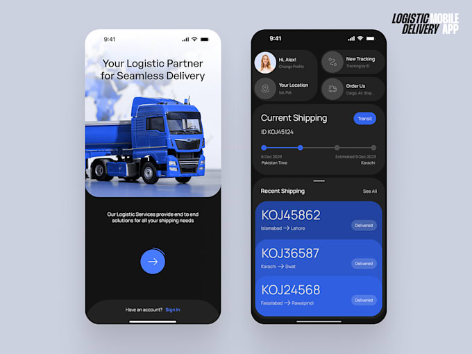 develop a logistic app, transportation app, fleet management app, courier app
