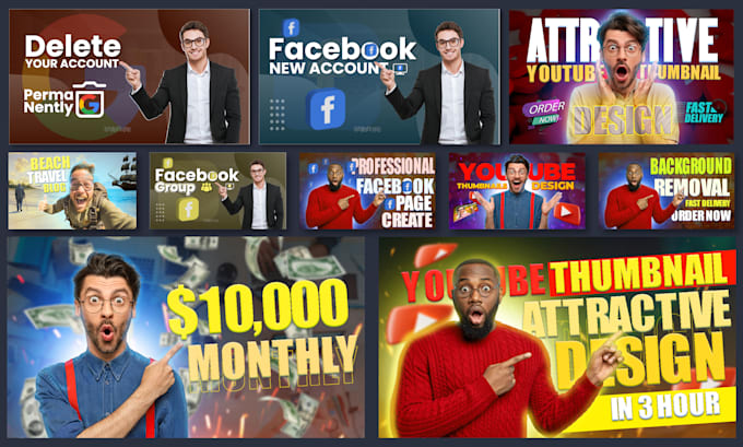 do a modern, attractive youtube thumbnail design
