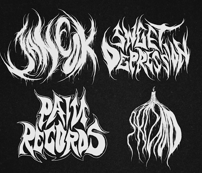 design black death brutal doom metal logo for band