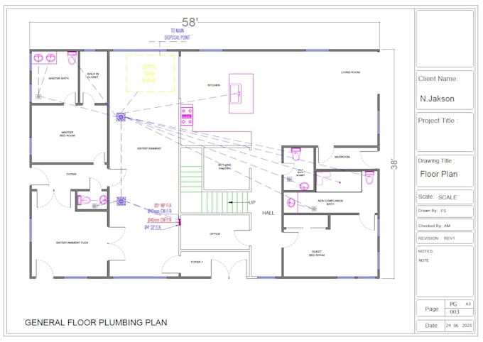 draw floor plan, site plan from the rough sketch