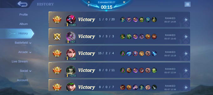 pilot and push your mobile legends rank