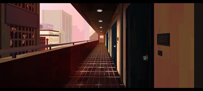 make a highly rendered stylized background art