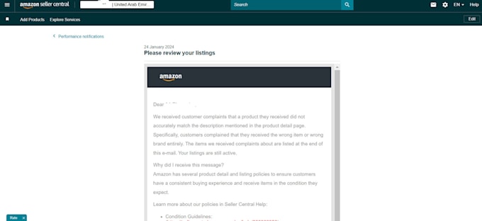 remove authenticity and other complaints from amazon