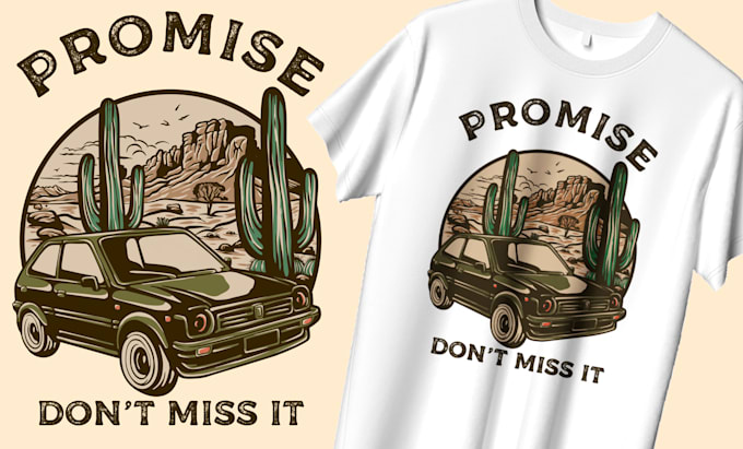 draw custom design tees in amazing vintage ilustration