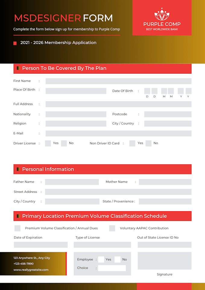 Convert and design your pdf or word document into fillable and