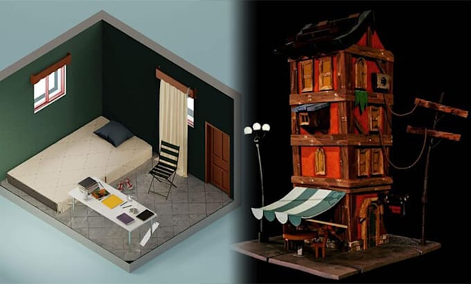 create 3d stylized props with hand painted textures