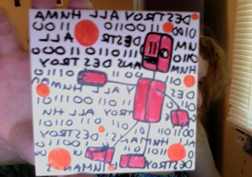 draw a cupcake or robot doing something silly
