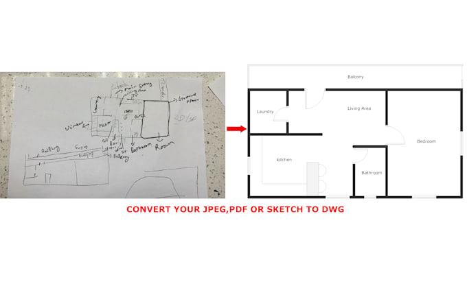 redraw floor plan architectural plan 2d floor plan, 3d floor plan sketch to dwg