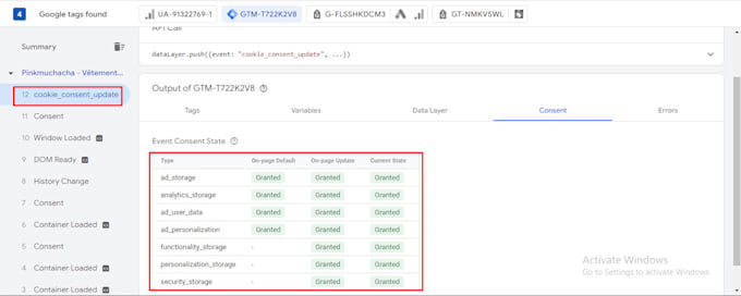 setup cookie consent v2, cookie consent banner, google ads server side tracking