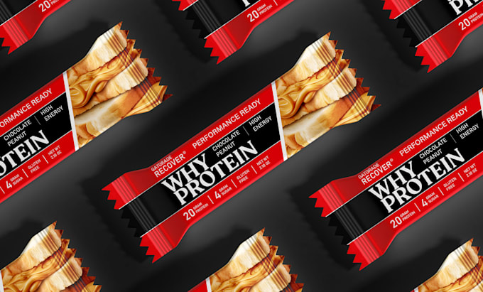 design protein bar and chocolate wrapper packaging