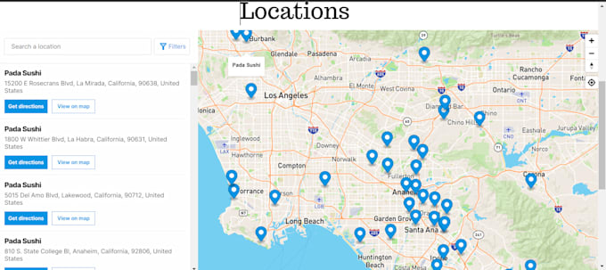 build wordpress store locator and location page for website with google map API
