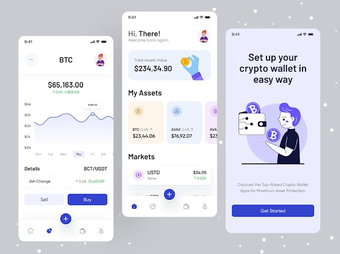 crypto wallet website, exchange website, wallet app, fintech app, forex app