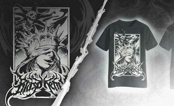 create custom dark illustration for your clothing brands