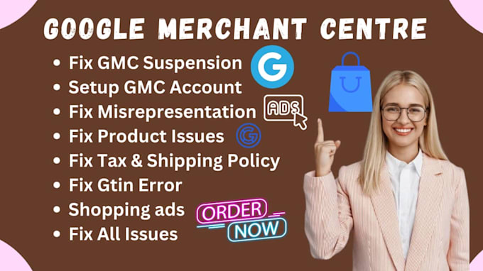 setup gmc, fix google merchant center suspension gtin error, misrepresentation