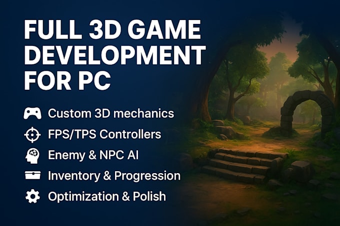develop a professional 3d PC game in unity