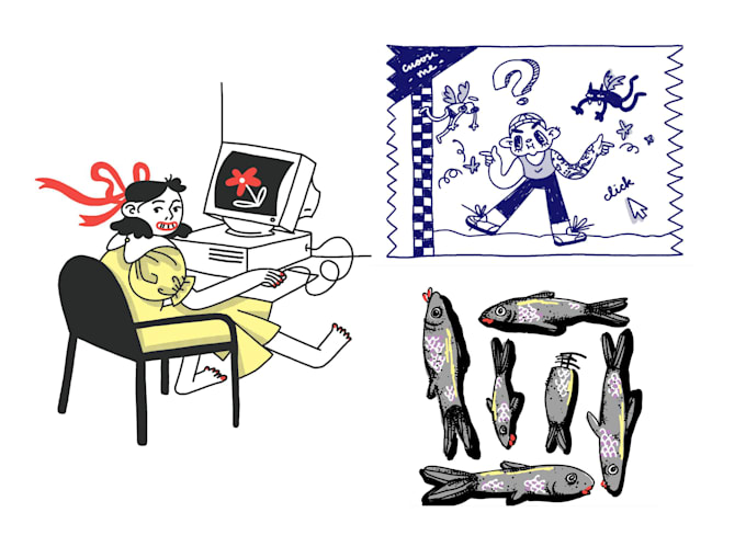 draw quick digital illustration for your website, social media