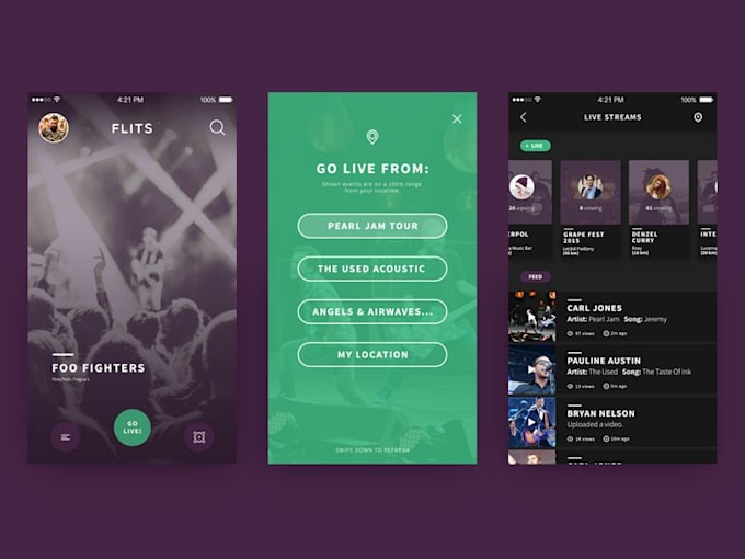 develop music streaming app, live streaming app, music app