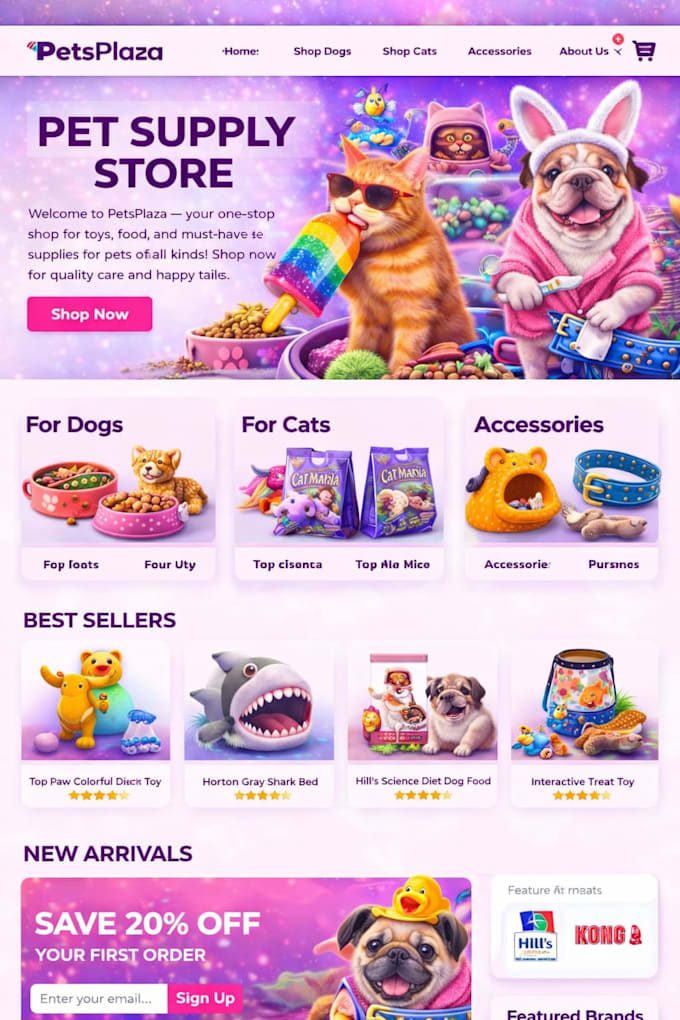 design and develop a tail wagging pets supply store for you and your furry