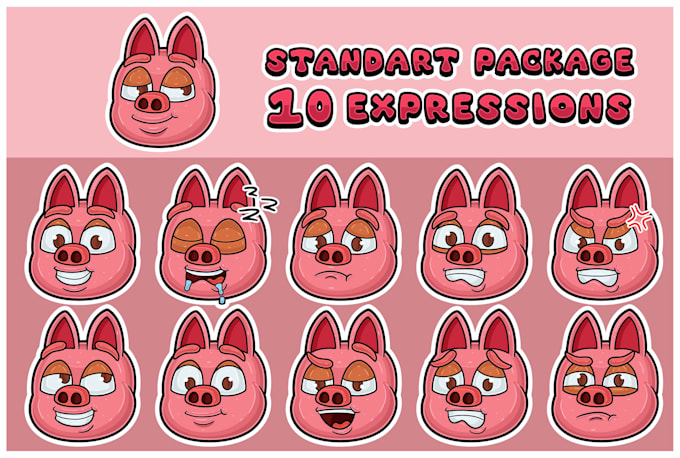 draw face expression cartoon set for your sticker