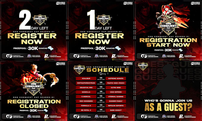 design esports graphics, banners and social media posts