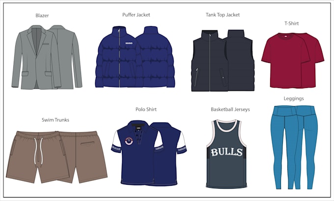 design clothing tech pack for garment technical and cad