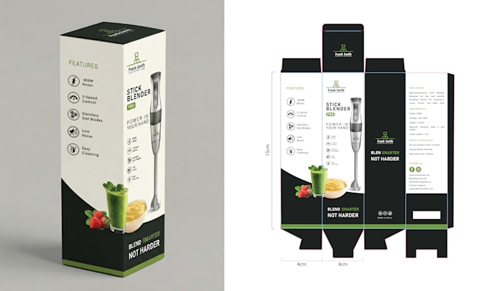 design custom packaging box and dieline template