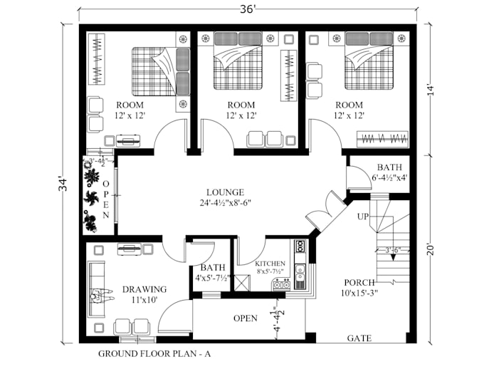 make 2d floor plan design, architectural drawing on autocad ,convert pdf to dwg