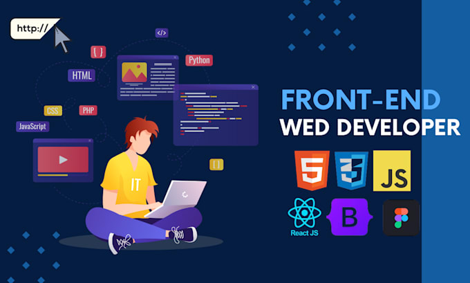 Be your front end developer using html, css, bootstrap, js by ...